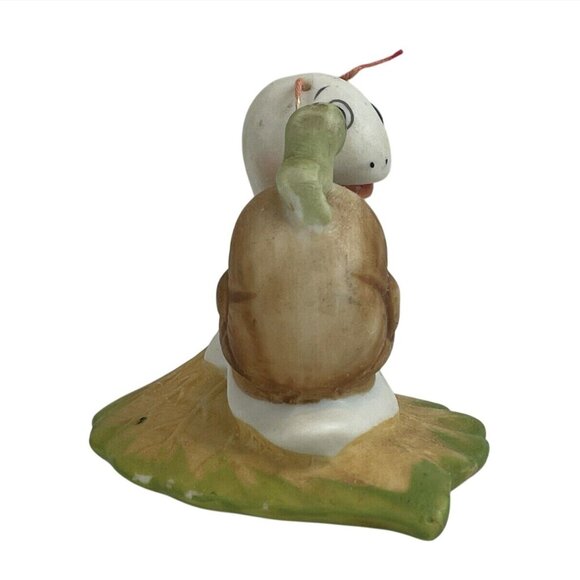 Vintage Ceramic Snail & Baby Figurine On Leaf Hand-Painted Cute Collectible Homc - Picture 3 of 8